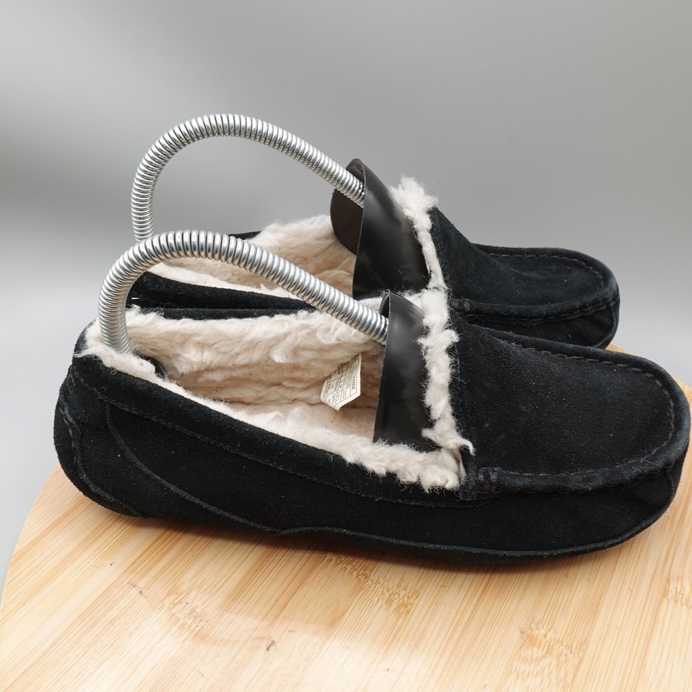 UGG Shoes Women 6 Black Ansley Suede Moccasin Slippers Comfort Casual 1120886K - Picture 3 of 9
